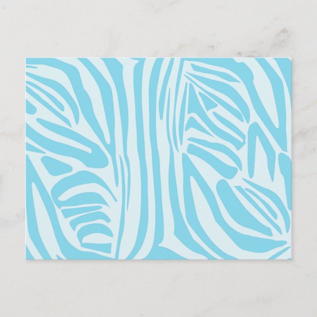 Blue Zebra Pattern Holiday Postcard (Front)