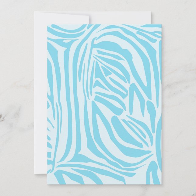 Blue Zebra Pattern Invitation (Front)