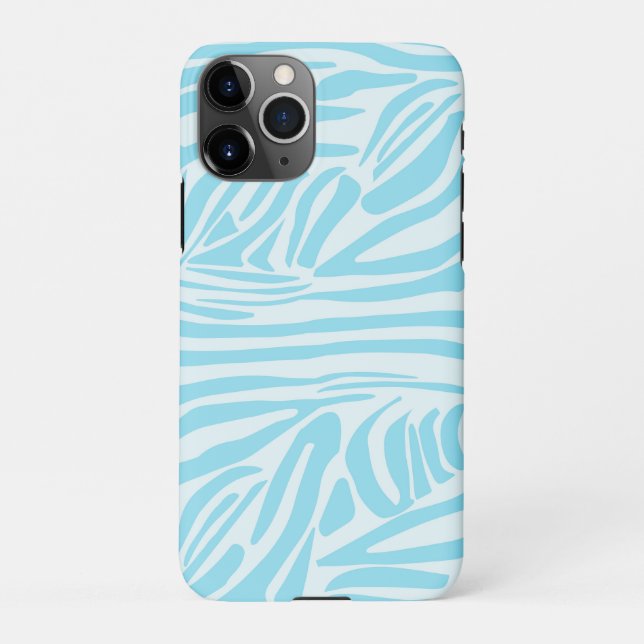 Blue Zebra Pattern iPhone Case (Back)