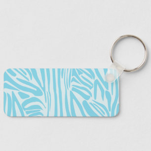 Blue Zebra Pattern Key Ring