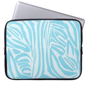 Blue Zebra Pattern Laptop Sleeve