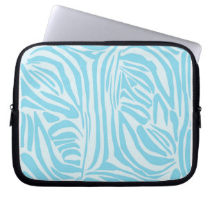 Blue Zebra Pattern Laptop Sleeve