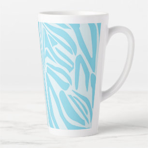 Blue Zebra Pattern Latte Mug