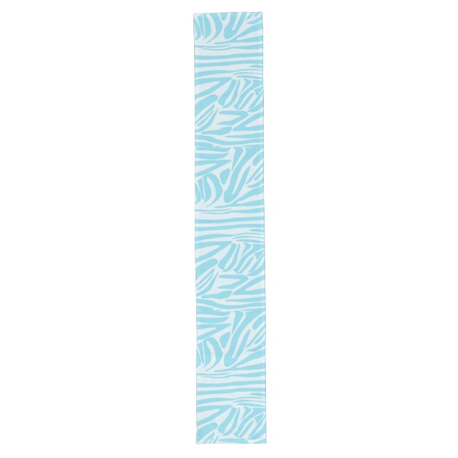 Blue Zebra Pattern Long Table Runner (Front)