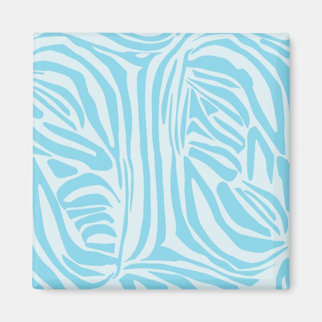 Blue Zebra Pattern Magnet (Front)