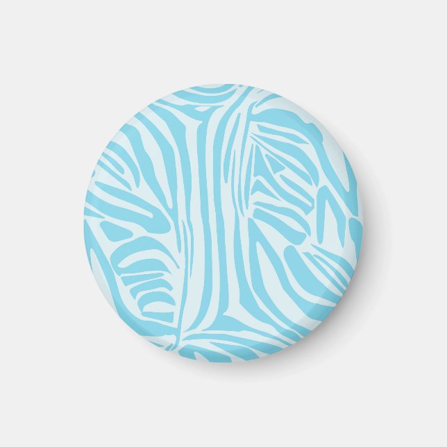 Blue Zebra Pattern Magnet (Front)