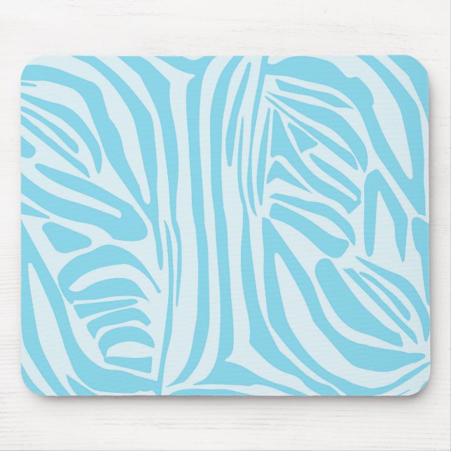 Blue Zebra Pattern Mouse Mat (Front)