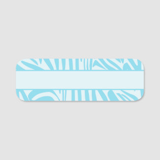 Blue Zebra Pattern Name Tag