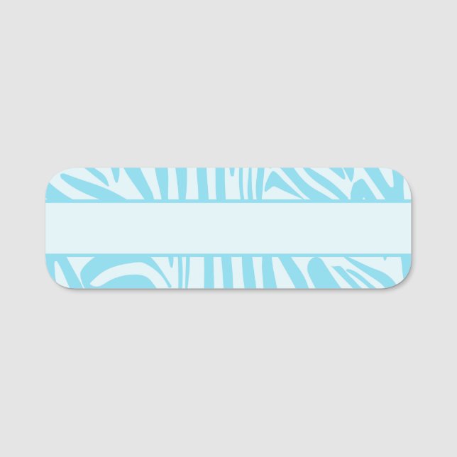 Blue Zebra Pattern Name Tag (Front)