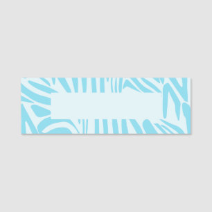 Blue Zebra Pattern Name Tag