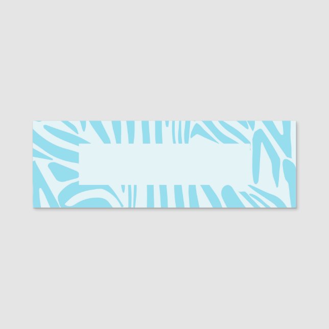 Blue Zebra Pattern Name Tag (Front)