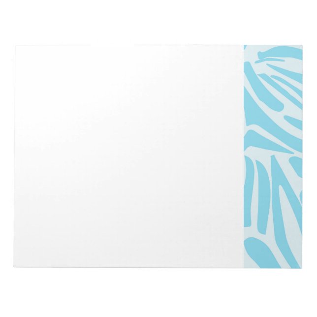 Blue Zebra Pattern Notepad (Front)