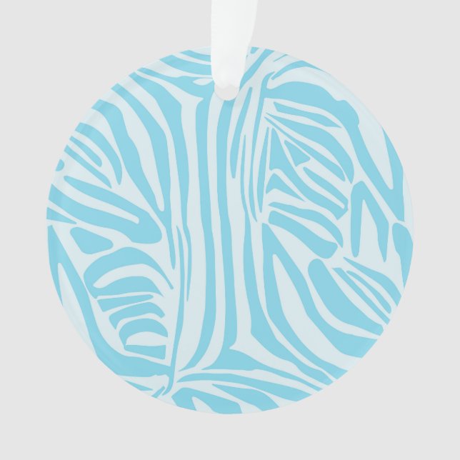 Blue Zebra Pattern Ornament (Front)