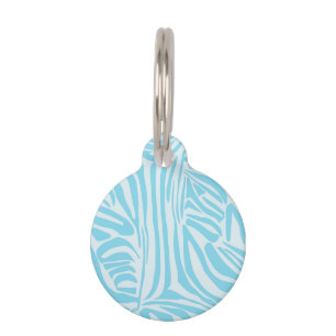 Blue Zebra Pattern Pet Tag