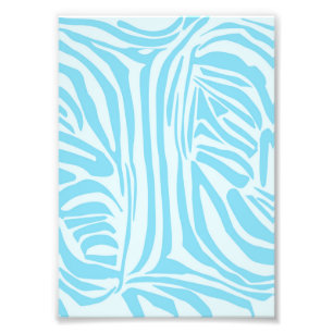 Blue Zebra Pattern Photo Print