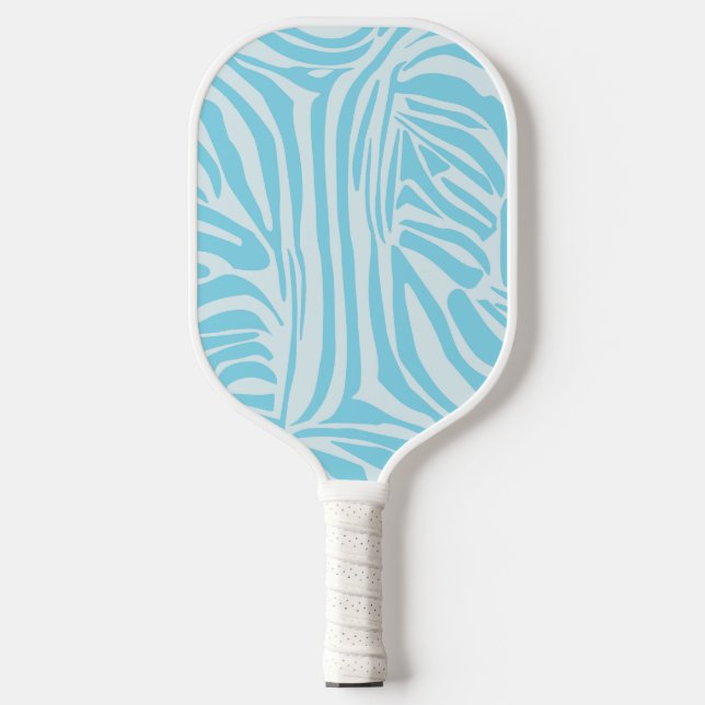 Blue Zebra Pattern Pickleball Paddle (Front)