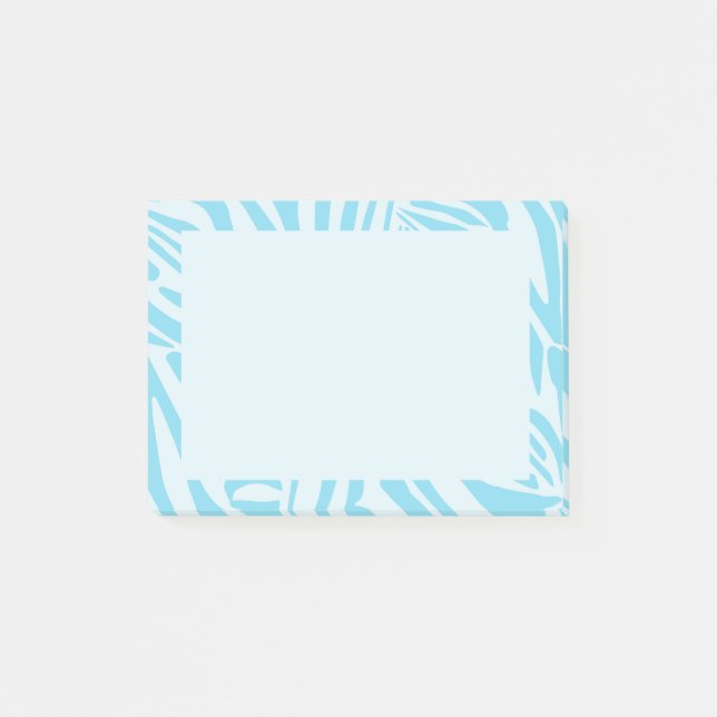 Blue Zebra Pattern Post-it Notes (Front)