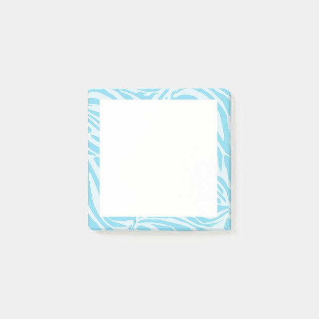 Blue Zebra Pattern Post-it Notes (Front)