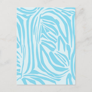 Blue Zebra Pattern Postcard