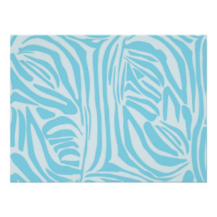 Blue Zebra Pattern Poster