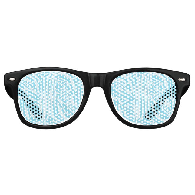 Blue Zebra Pattern Retro Sunglasses (Front)