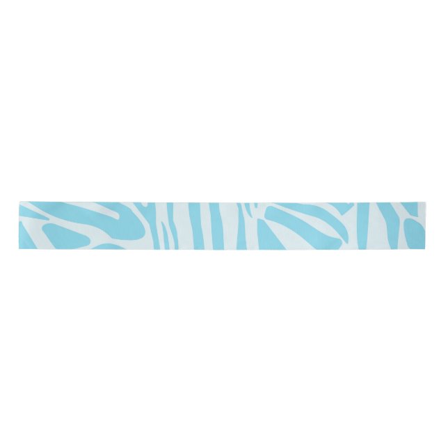 Blue Zebra Pattern Satin Ribbon (Front)