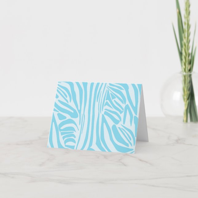 Blue Zebra Pattern Thank You Card (Front)