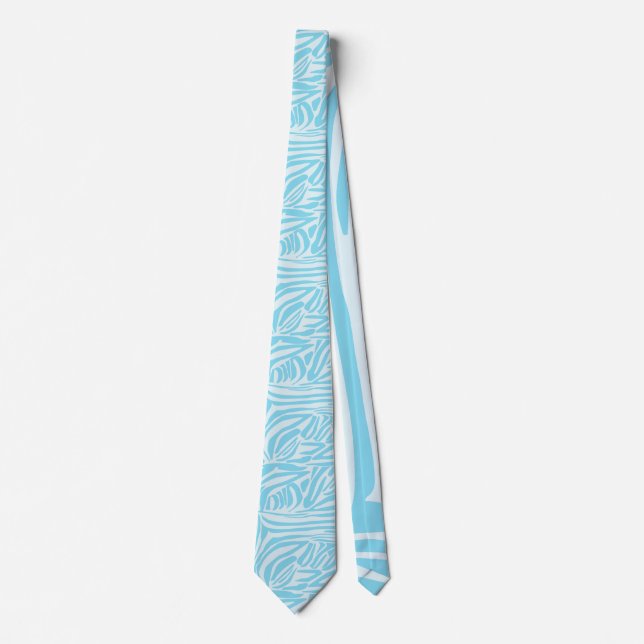 Blue Zebra Pattern Tie (Front)