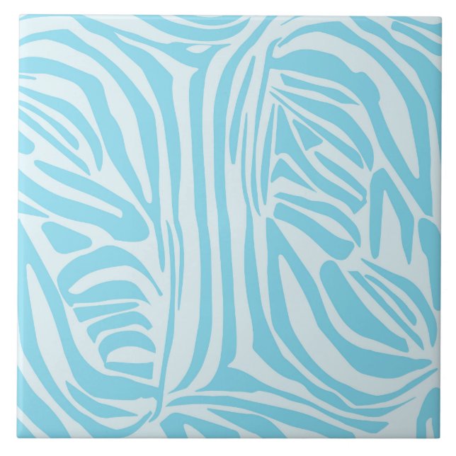 Blue Zebra Pattern Tile (Front)