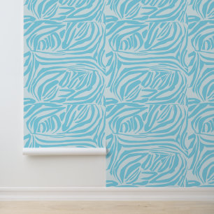 Blue Zebra Pattern Wallpaper