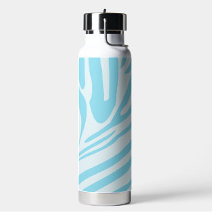 Blue Zebra Pattern Water Bottle