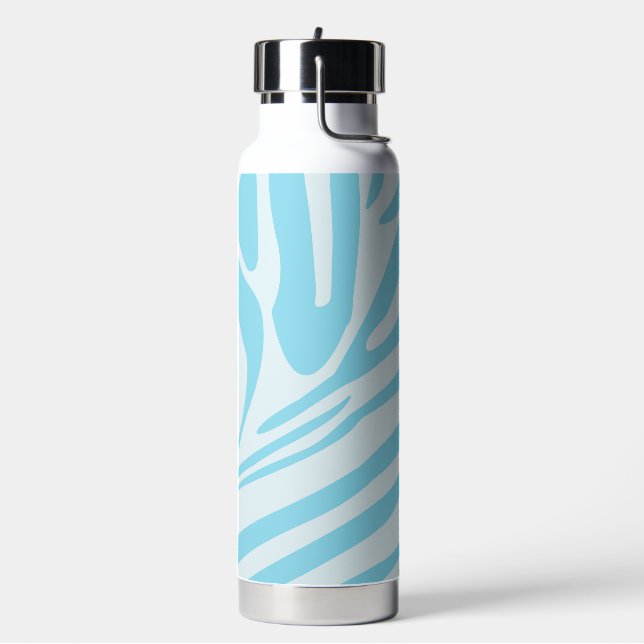 Blue Zebra Pattern Water Bottle (Left)