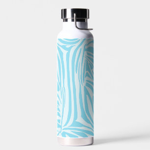 Blue Zebra Pattern Water Bottle