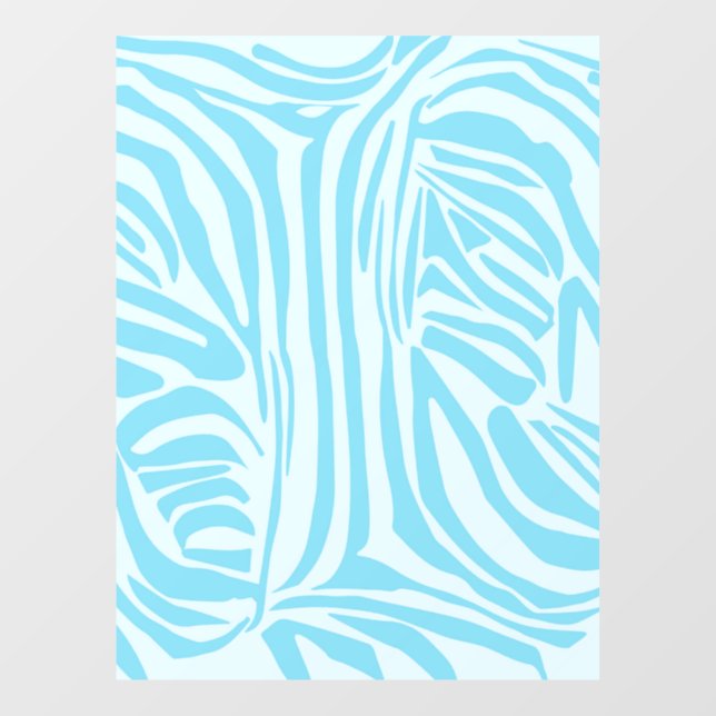 Blue Zebra Pattern Window Cling (Sheet)