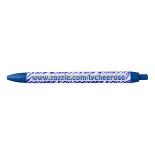 Blue Zebra print lycheerose pen