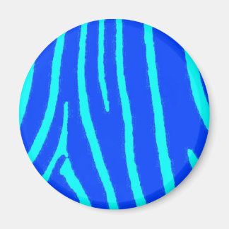 Blue Zebra Print Magnet