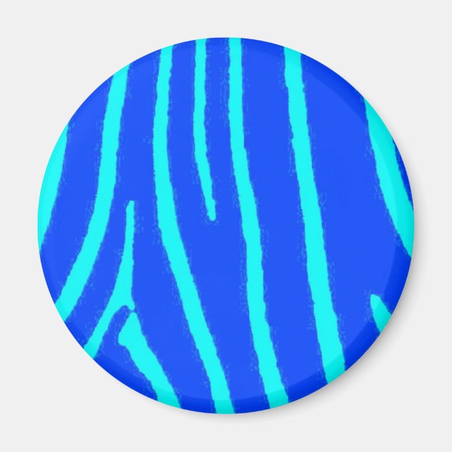 Blue Zebra Print Magnet (Front)