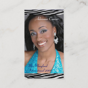 Blue Zebra Print Pageant Business Cards