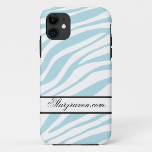 Blue Zebra Print personalised iPhone 5 Case