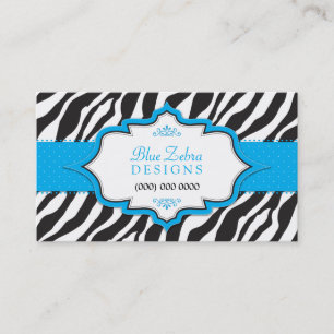 Blue Zebra Ribbon Business Card