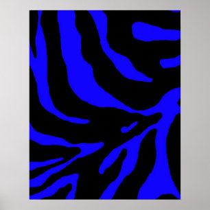 Blue Zebra Stripe Animal Print
