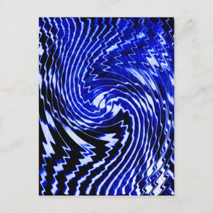 Blue Zebra Swirl Postcard