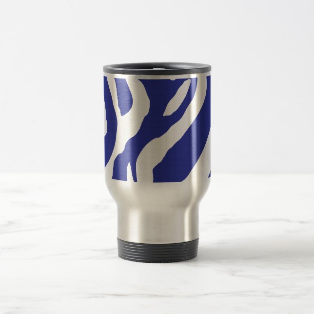 Blue Zebra Travel Mug (Center)