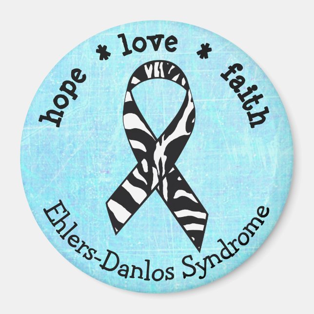 Blue Zebras EDS Ehlers-Danlos syndrome Magnet (Front)