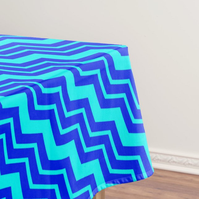 Blue Zig Zag Chevron Pattern Design  Tablecloth (Creator Uploaded)