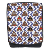 Blue Zig Zag Emoji Poop Backpack Bag