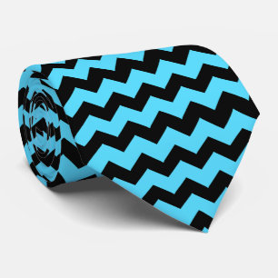 Blue Zig Zag Stripe Any Colour Background Tie