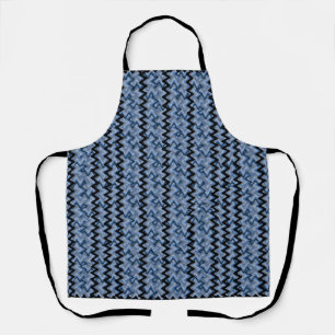 Blue Zigzag Apron