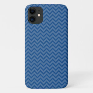 Blue Zigzag, Blue Chevron, Geometric Pattern iPhone 11 Case