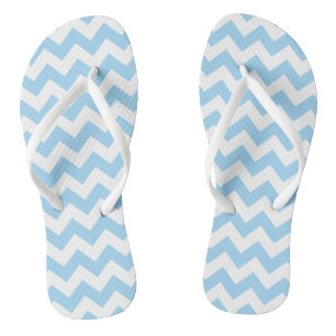 Blue Zigzag, Blue Chevron, Geometric Pattern Flip Flops